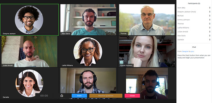 Virtual presenting simulation