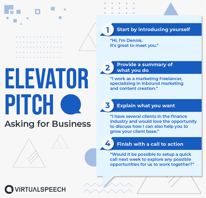 Elevator pitch asking for business